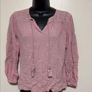 Chelsea & Theodore Mauve Lace Blouse